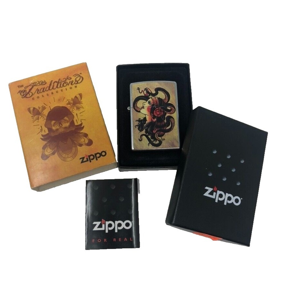 Vintage Zippo Lighter‎ Traditions Collection Cleopatra Made In USA New
